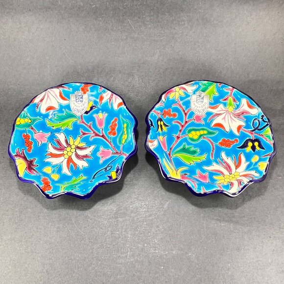 Vtg Emaux de Longwy Ceramic Pottery Blue Enameled Cloisonne Bowl France 30s - Picture 2 of 16